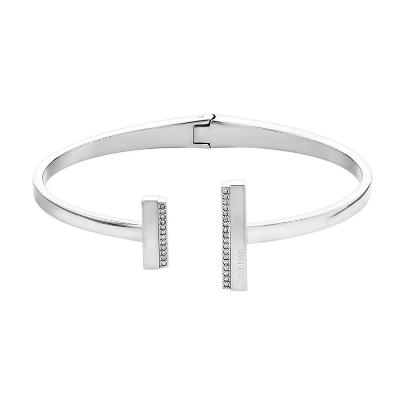 Bracelet Femme Jonc Ouvrant Calvin Klein Minimal Linear Acier Argent