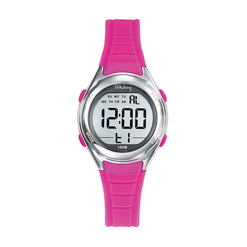 Montre Enfant Digitale Tekday Silicone Rose Fluo Montres Enfant Edora