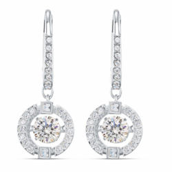 Boucles d'oreilles femme pendantes swarovski sparkling dance métal rhodié et cristaux 5504652 - pendantes - edora - 0