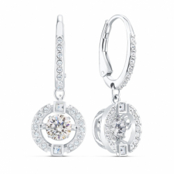 Boucles d'oreilles femme pendantes swarovski sparkling dance métal rhodié et cristaux 5504652 - pendantes - edora - 1