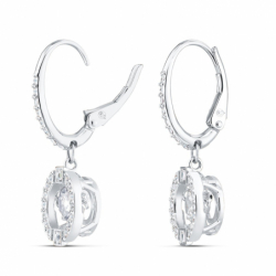 Boucles d'oreilles femme pendantes swarovski sparkling dance métal rhodié et cristaux 5504652 - pendantes - edora - 2