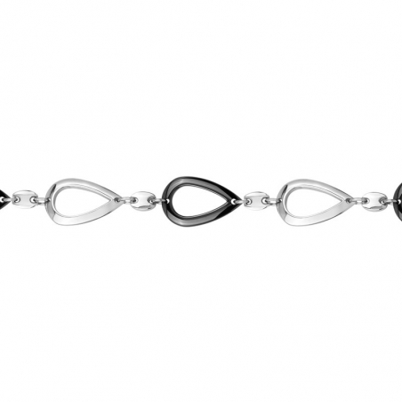 Bracelet or & argent, bracelet plaqué or, bracelet cuir & tissu (55) - bracelets-acier - edora - 2