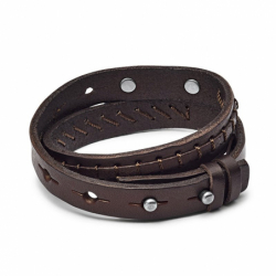 Bracelet homme cuir, argent, perle - bracelet homme tendance (13) - bracelets-cuir - edora - 2
