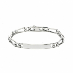 Bracelet gourmette identité argent 925/1000 argenté - gourmettes - edora - 0