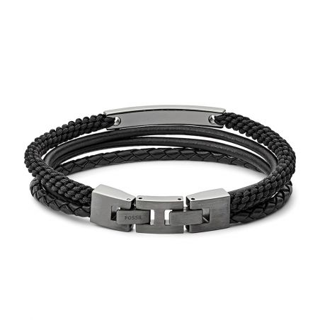 Bracelet or & argent, bracelet plaqué or, bracelet cuir & tissu (57) - bracelets-homme - edora - 2