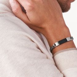 Bracelet homme fossil acier argenté - bracelets-homme - edora - 2