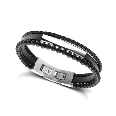 Bracelet or & argent, bracelet plaqué or, bracelet cuir & tissu (17) - bracelets-homme - edora - 2