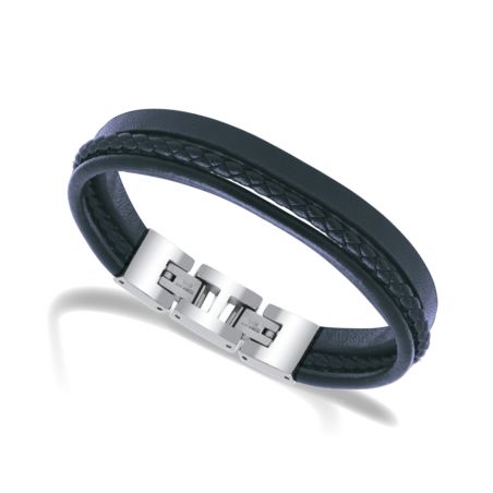 Bracelet or & argent, bracelet plaqué or, bracelet cuir & tissu (16) - bracelets-homme - edora - 2