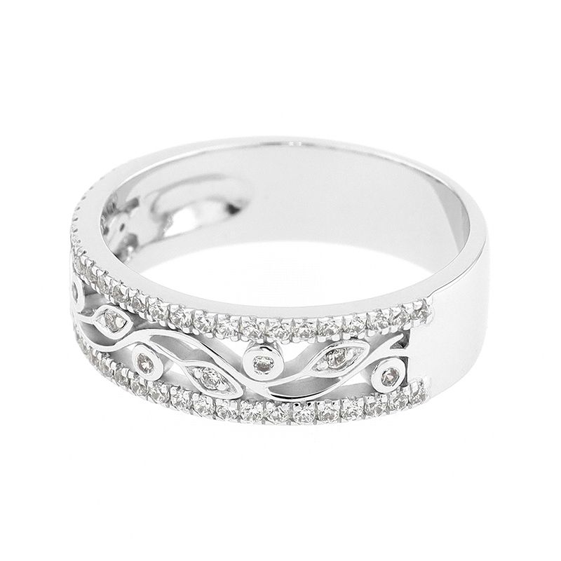 Bague Femme Alliance Or 750 1000 Blanc Et Diamants Alliances Edora