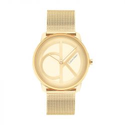 Montre femme calvin klein iconic mesh acier doré - montres-femme - edora - 0