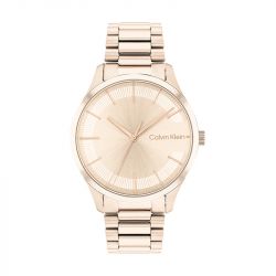 Montre femme calvin klein iconic bracelet acier doré rose - montres-femme - edora - 0