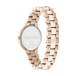 Montre femme calvin klein linked acier doré rose - montres-femme - edora - 2