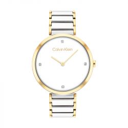 Montre femme calvin klein minimalistic acier bicolore 25200134 - montres-femme - edora - 0