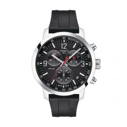 Montre homme chronographe tissot t-sport prc 200 chronograph silicone noir - montres-homme - edora - 0