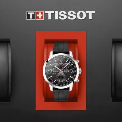 Montre homme chronographe tissot t-sport prc 200 chronograph silicone noir - montres-homme - edora - 2