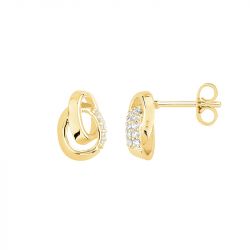 Boucles d'oreilles femme puces plaque or et oxydes
 - boucles-d-oreilles-femme - edora - 0