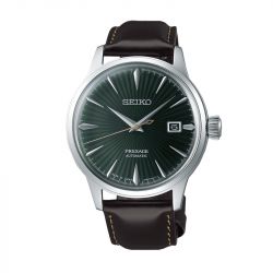 Montre homme automatique seiko presage cuir brun - analogiques - edora - 0