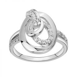 Bague femme motif entremélé edora argent 925/1000 et oxydes - bagues-femmes - edora - 0