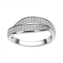 Bague femme entrelacée edora argent 925/1000 et oxydes - bagues-femmes - edora - 0