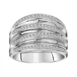 Bague femme empierrée edora argent 925/1000 et oxydes - bagues-femmes - edora - 0