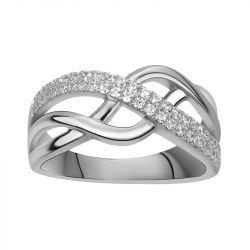 Bague femme vagues edora argent 925/1000 et oxydes - bagues-femmes - edora - 0