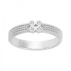 Bague femme solitaire accompagné edora argent 925/1000 et oxydes - bagues-femmes  - edora