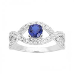 Bague femme edora argent 925/1000 et spinelle bleue
 - bagues-femmes - edora - 0