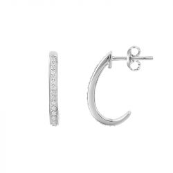 Boucles d'oreilles femme demi-créoles edora argent 925/1000 et oxydes - boucles-d-oreilles-femme - edora - 0