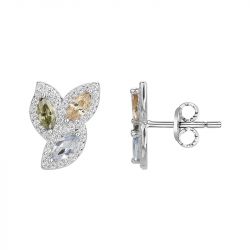 Boucles d'oreilles femme puces edora argent 925/1000 et oxydes - puces - edora - 0