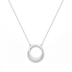 Collier femme cercles entrelacés edora argent 925/1000 et oxydes - colliers-femme - edora - 0