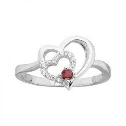 Bague femme coeur edora argent 925/1000 et spinelle  - bagues-femmes - edora - 0