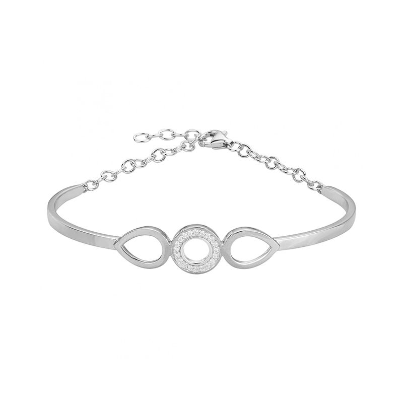 Bracelet femme jonc trilogie edora argent 925/1000 et oxydes - bracelets- argent-925-1000 - edora