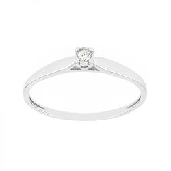 Bague femme solitaire edora or 375/1000 blanc et diamant edo09zq58gb4 - bagues-femmes - edora - 0