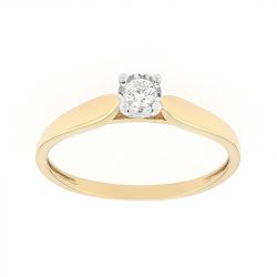 Bague femme solitaire edora or 375/1000 jaune et diamant edo09zq60bb4 - bagues-femmes - edora - 0