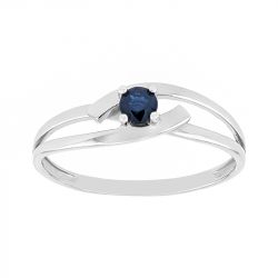 Bague femme solitaire edora or 375/1000 blanc et saphir edo09pa501gs - bagues-femmes - edora - 0