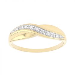 Bague femme or 375/1000 bicolore et diamants - bagues-femmes - edora - 0