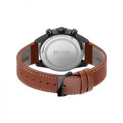 Montre homme chronographe pilot boss cuir marron - montres-homme - edora - 2