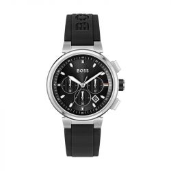 Montre homme chronographe boss silicone noir - montres-homme - edora - 0