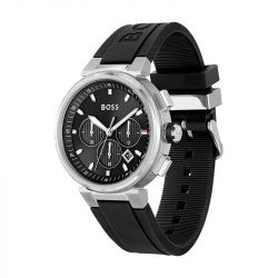 Montre homme chronographe boss silicone noir - montres-homme - edora - 1