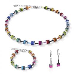 Boucles d’oreilles femme coeur de lion geocube classique polaris & strass multicolore acier inoxydable - boucles-d-oreilles-femme - edora - 2