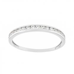 Bague femme alliance or 375/1000 blanc et oxydes edo09sc50gz - alliances - edora - 0