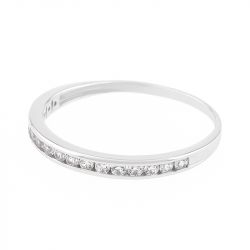 Bague femme alliance or 375/1000 blanc et oxydes edo09sc50gz - alliances - edora - 1