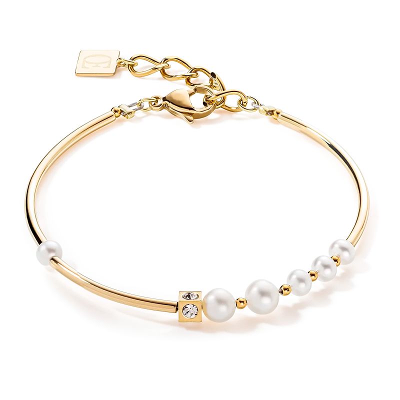 Bracelet femme coeur de lion asymÉtrie perles d'eau douce acier inoxydable  - bracelets-femme - edora
