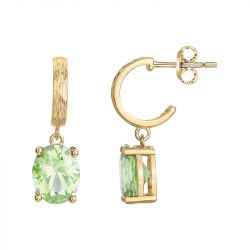 Boucles d'oreilles femme pendantes griffe rouge elisabeth plaque or et oxyde vert 
 - boucles-d-oreilles-femme - edora - 0