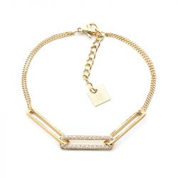 Bracelet femme zag turing acier doré - bracelets-femme - edora - 0