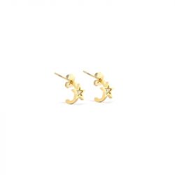 Boucles d'oreilles femme zag tom acier doré - boucles-d-oreilles-femme - edora - 0