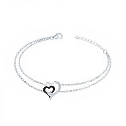 Bracelet femme coeur edora argent 925/1000 et oxydes
 - bracelets-femme - edora - 0