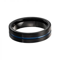 Bague Homme JOURDAN BADA Tungstène Noir et Bleu