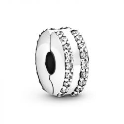 Charm Femme PANDORA CLIP PAVÉ DOUBLE RANG Argent 925/1000