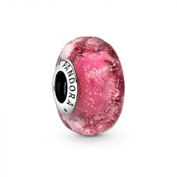 Charm femme pandora verre de murano rose ondulÉ fantaisie argent 925/1000 - accueil - edora - 0